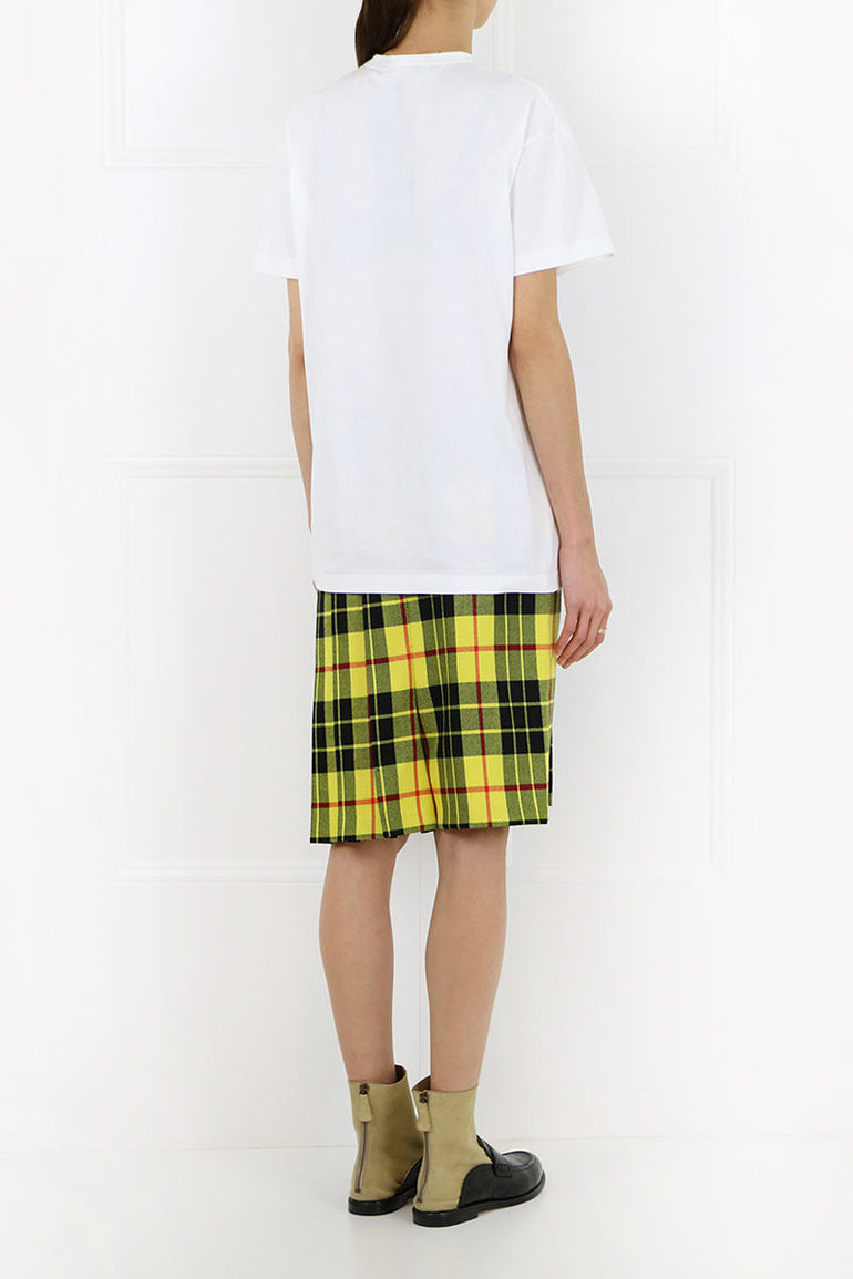 JUNYA WATANABE RTW TARTAN CHECK MINI SKIRT YELLOW/BLACK