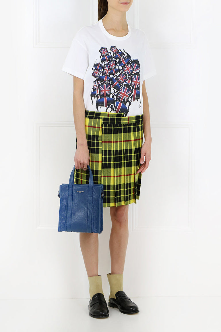 JUNYA WATANABE RTW TARTAN CHECK SKIRT YELLOW/BLACK