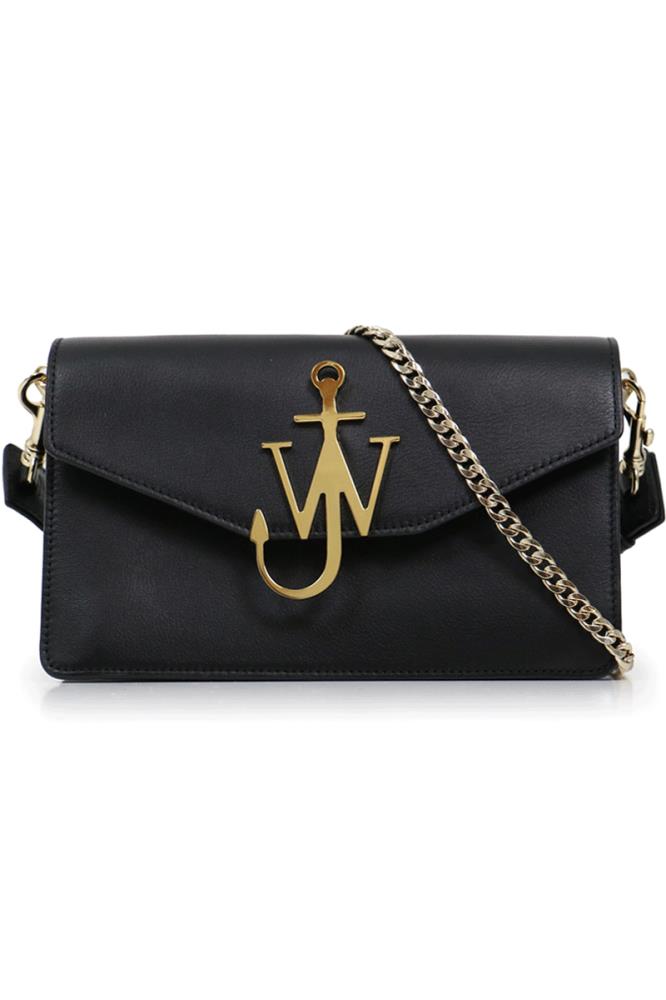 JW ANDERSON BAGS BLACK LOGO CROSS BODY PURSE BLACK