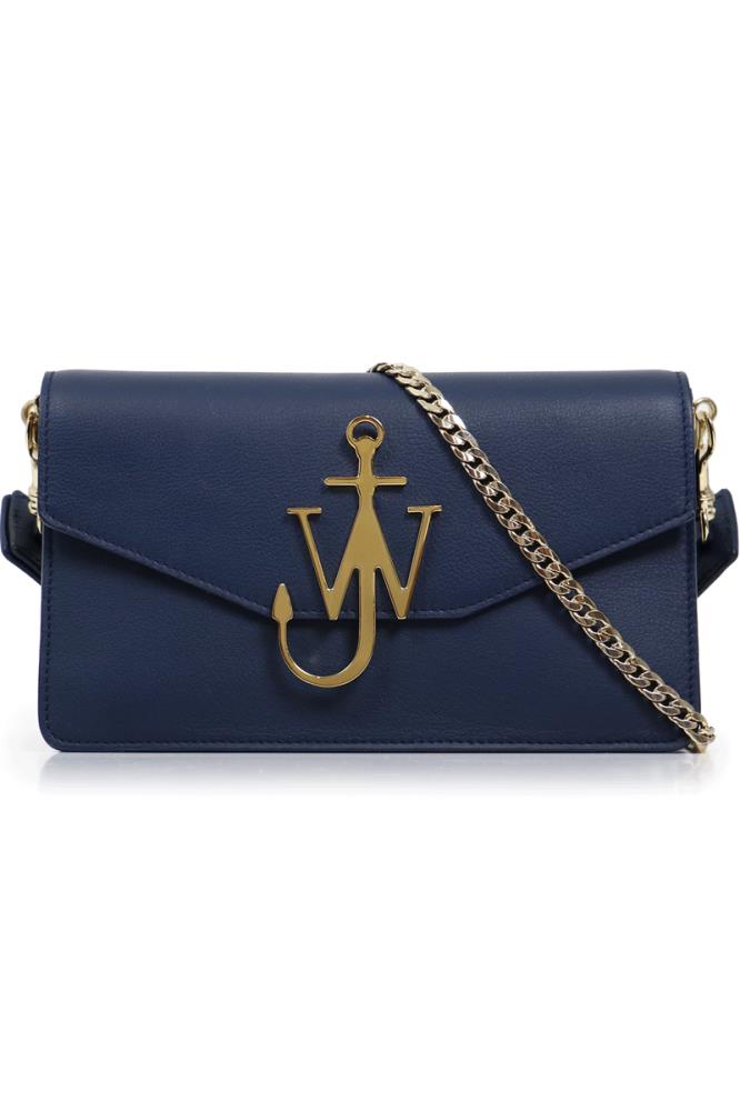 JW ANDERSON BAGS BLUE LOGO CROSS BODY PURSE NAVY