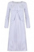 JW ANDERSON RTW BUTTON FLAP STRIPE DRESS WHITE/BLUE