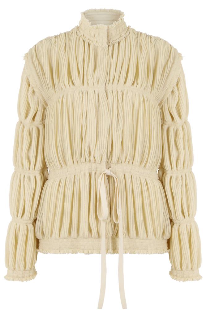 JW ANDERSON RTW BEIGE / UK10 PLEATED GAUZE JACKET CALICO