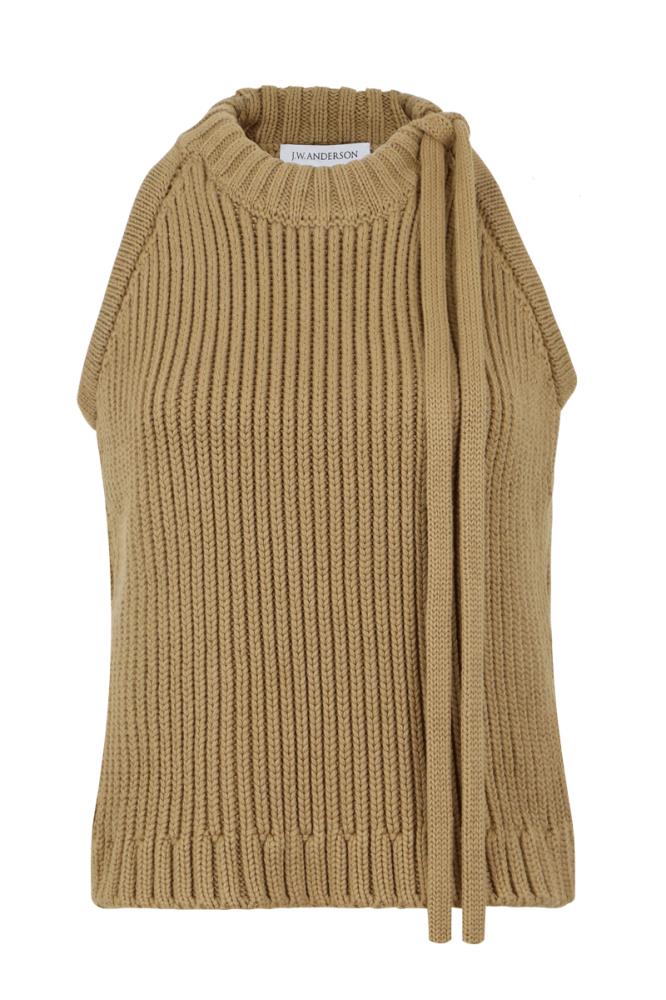 JW ANDERSON RTW BEIGE / XXS SLEEVELESS HALTERNECK KNIT FAWN