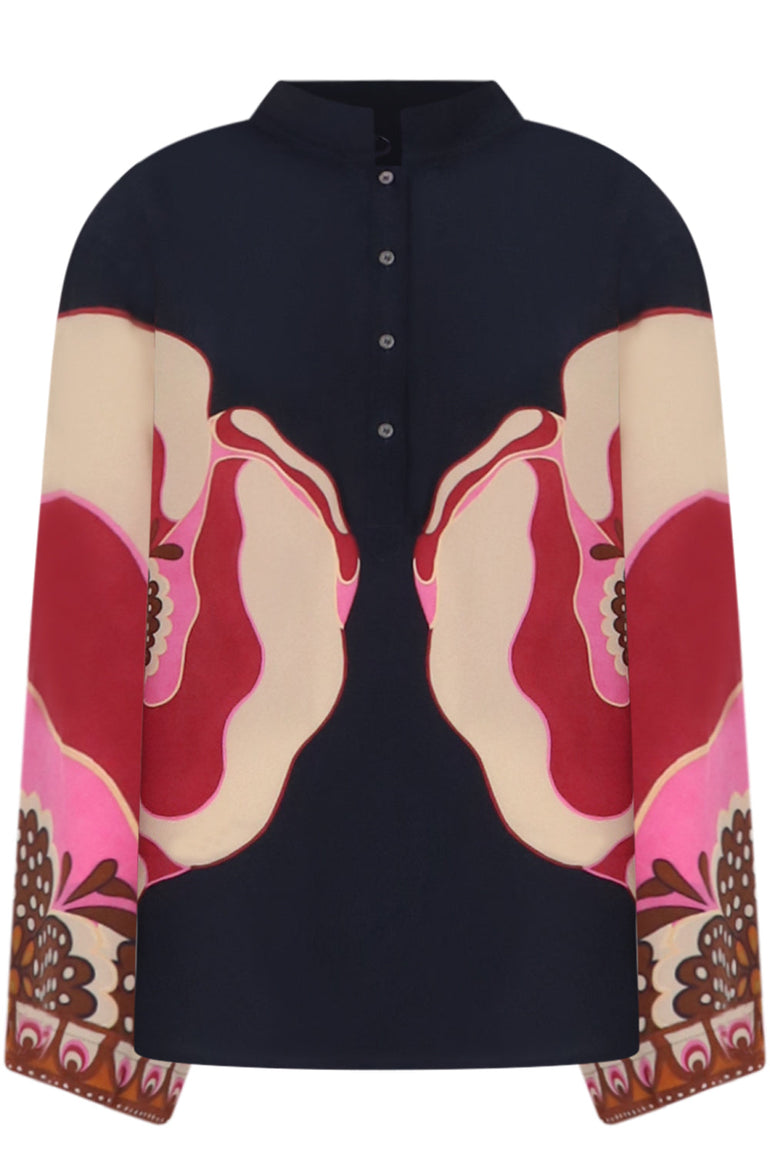 LA DOUBLE J RTW BLOUSE WITH SCARF SLEEVES | POPPIES FUXIA PLACE