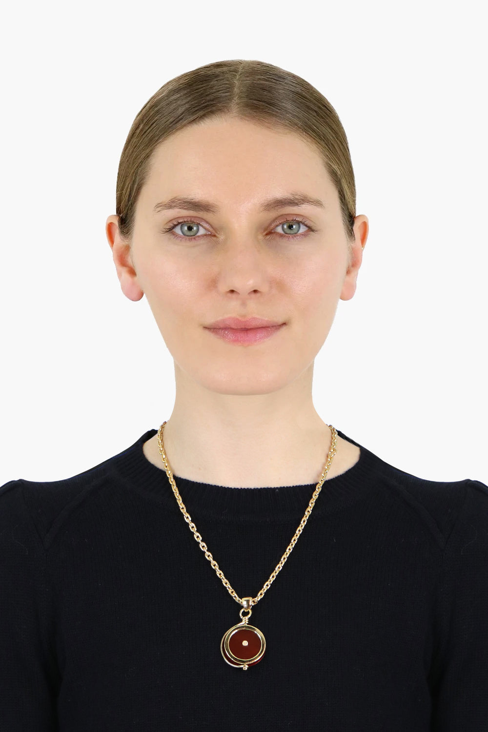 LANVIN ACCESSORIES SCEAUX CARNELIAN STONE NECKLACE BRICK