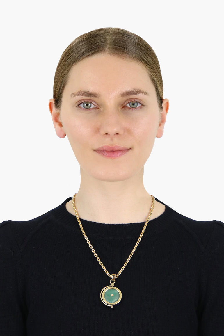 LANVIN ACCESSORIES SCEAUX JADE STONE NECKLACE STORM