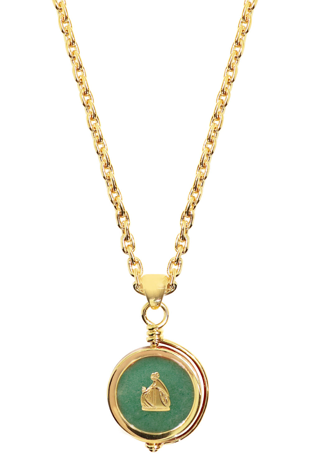 LANVIN ACCESSORIES SCEAUX JADE STONE NECKLACE STORM