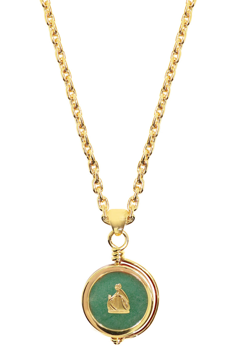 LANVIN ACCESSORIES SCEAUX JADE STONE NECKLACE STORM