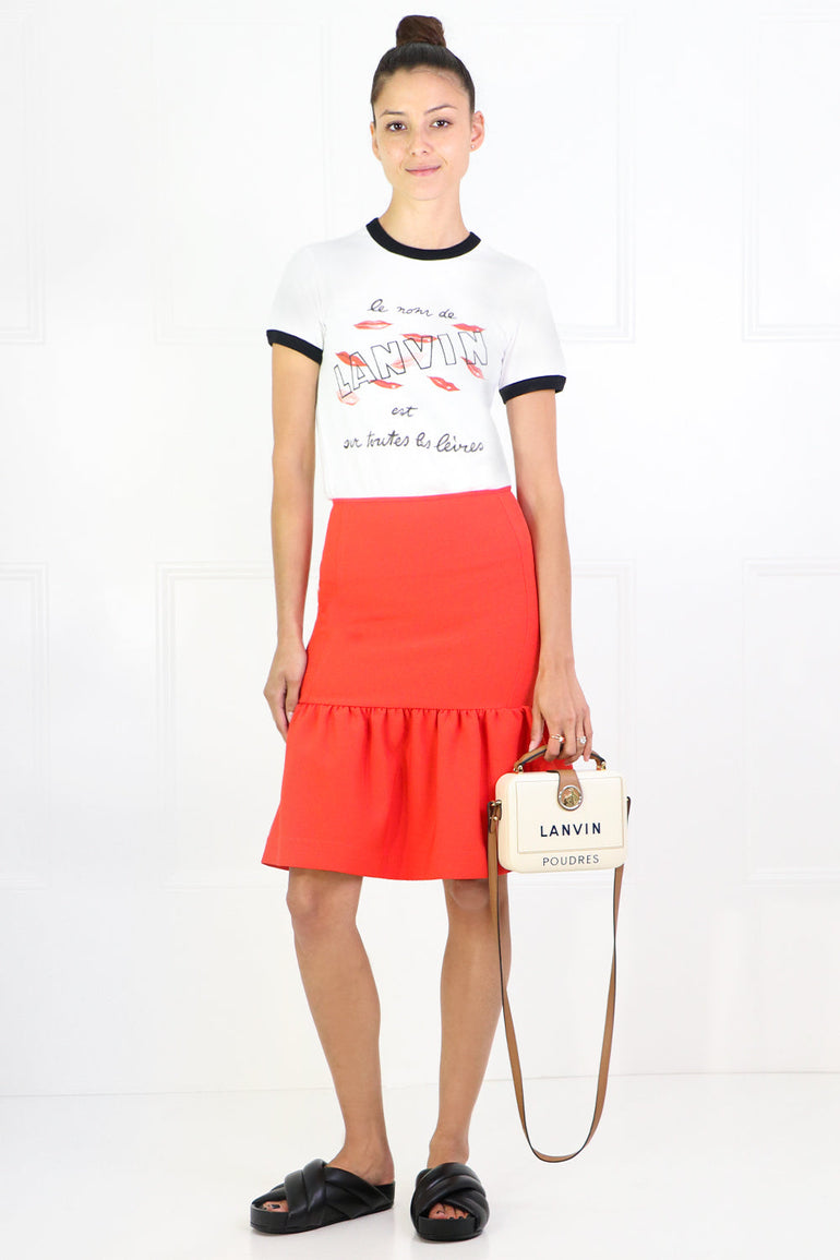 LANVIN BAGS WHITE LOGO BENTO BOX BAG OFF WHITE