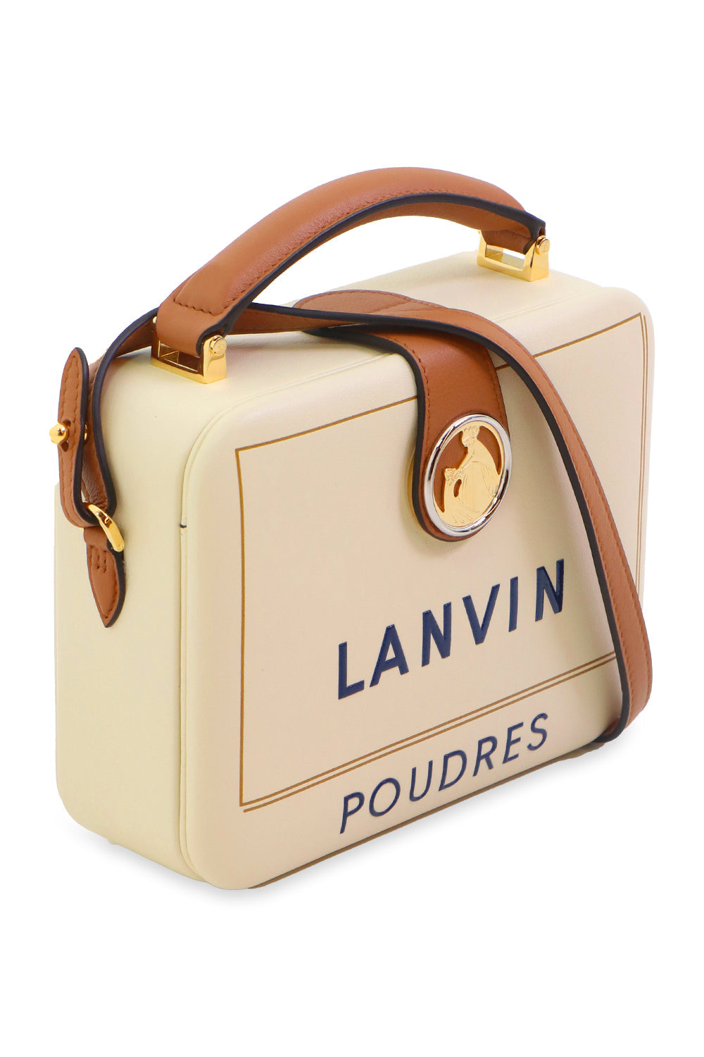 LANVIN BAGS WHITE LOGO BENTO BOX BAG OFF WHITE