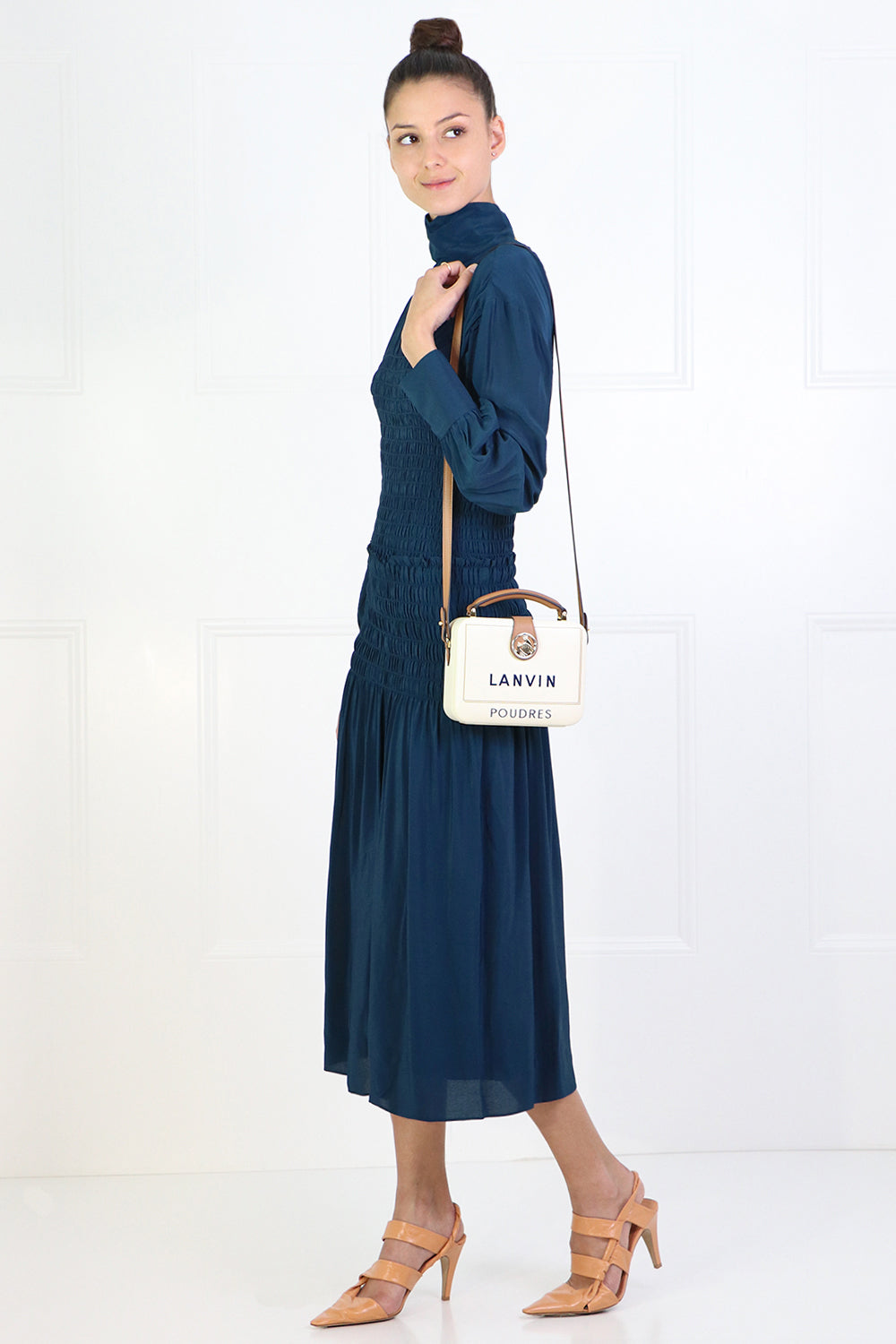 LANVIN BAGS WHITE LOGO BENTO BOX BAG OFF WHITE