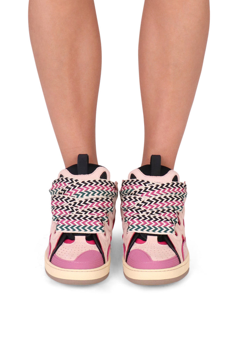 LANVIN SHOES CURB SNEAKERS | PINK/BLACK