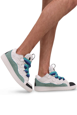 LANVIN SHOES CURB SNEAKERS | WHITE/GREEN