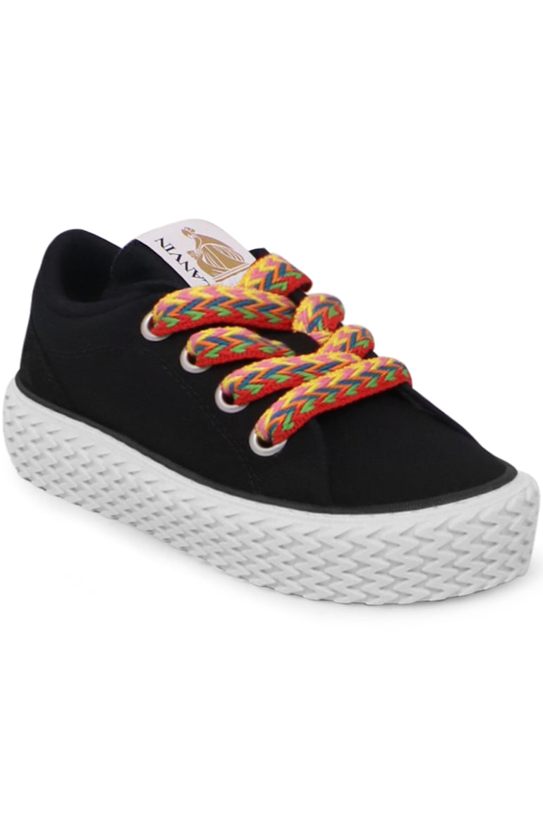 LANVIN SHOES CURBIES LOW TOP SNEAKERS | BLACK