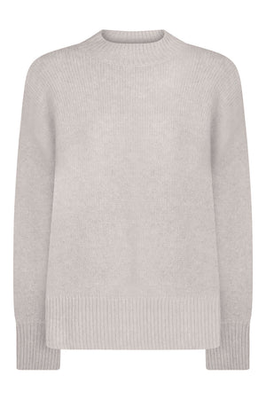 LE KASHA RTW BROWN / ONE SIZE CREWNECK SWEATER | LIGHT BEIGE