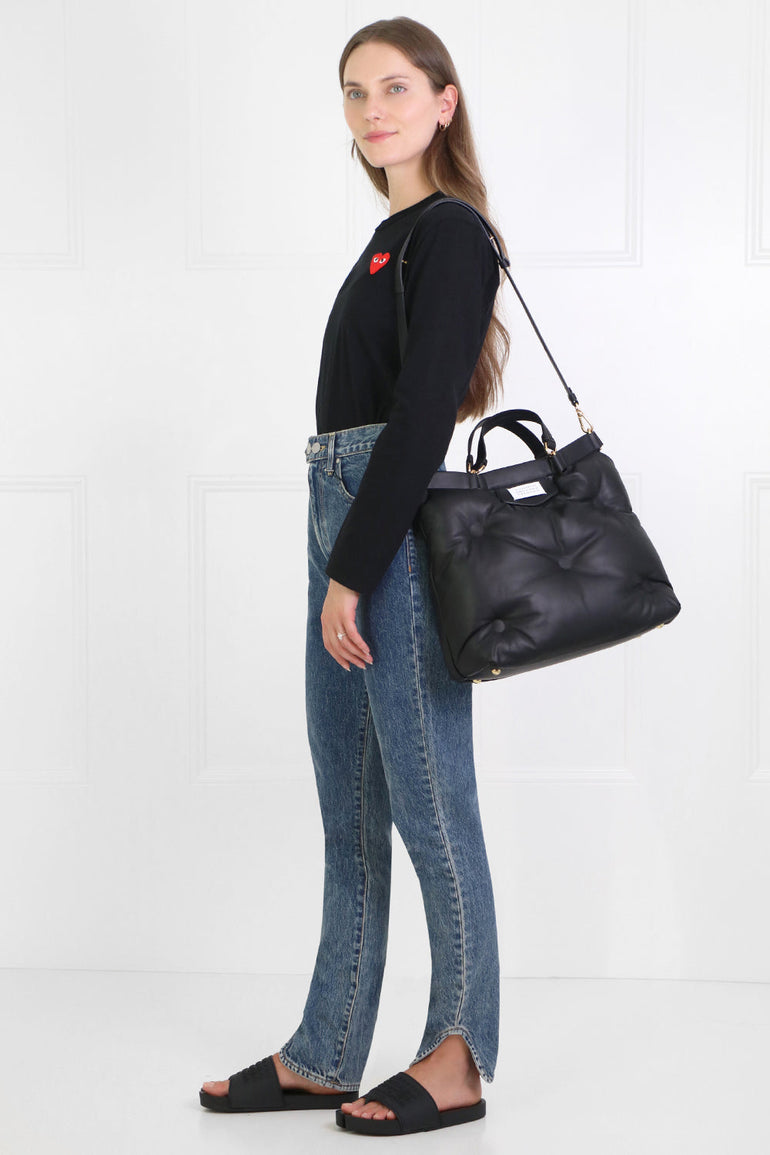 MAISON MARGIELA BAGS BLACK MEDIUM GLAM SLAM SHOPPER BAG BLACK