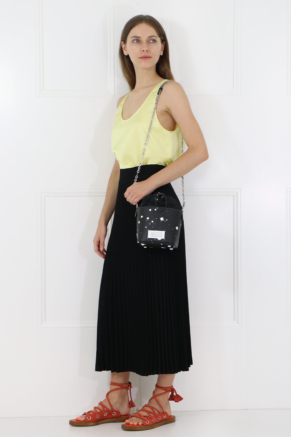 MAISON MARGIELA BAGS BLACK MINI 5AC SPLATTER BAG BLACK