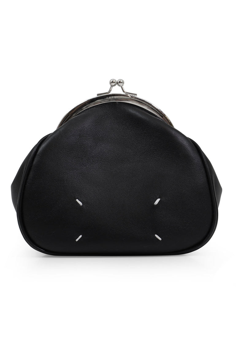 MAISON MARGIELA BAGS BLACK ROUND CLUTCH BAG WITH CHAIN BLACK