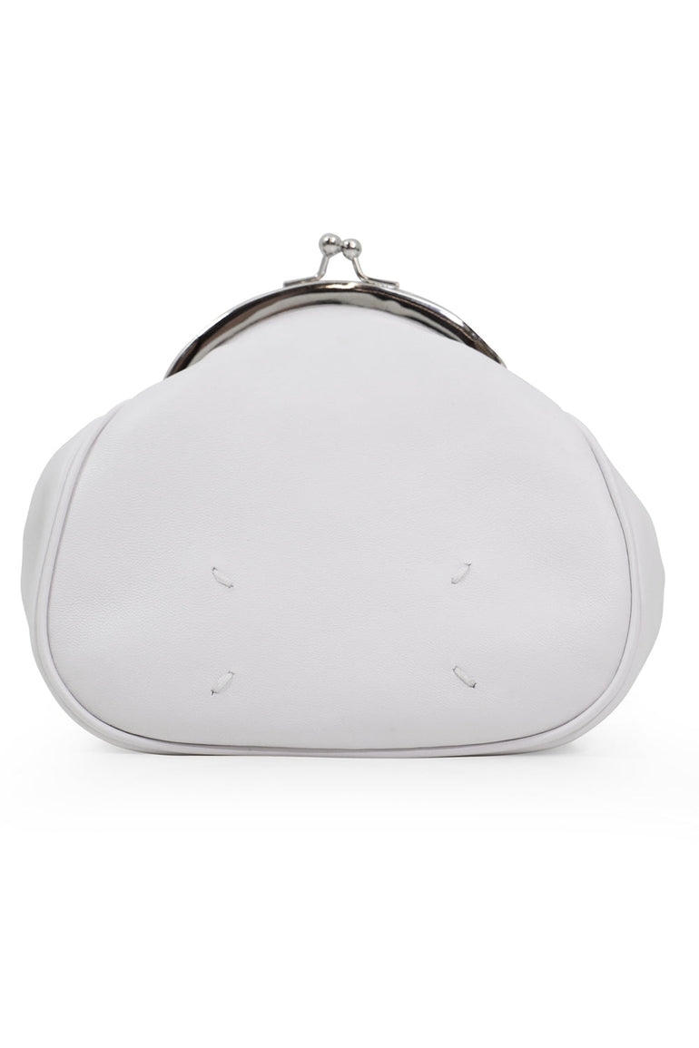 MAISON MARGIELA BAGS WHITE ROUND CLUTCH BAG WITH CHAIN WHITE