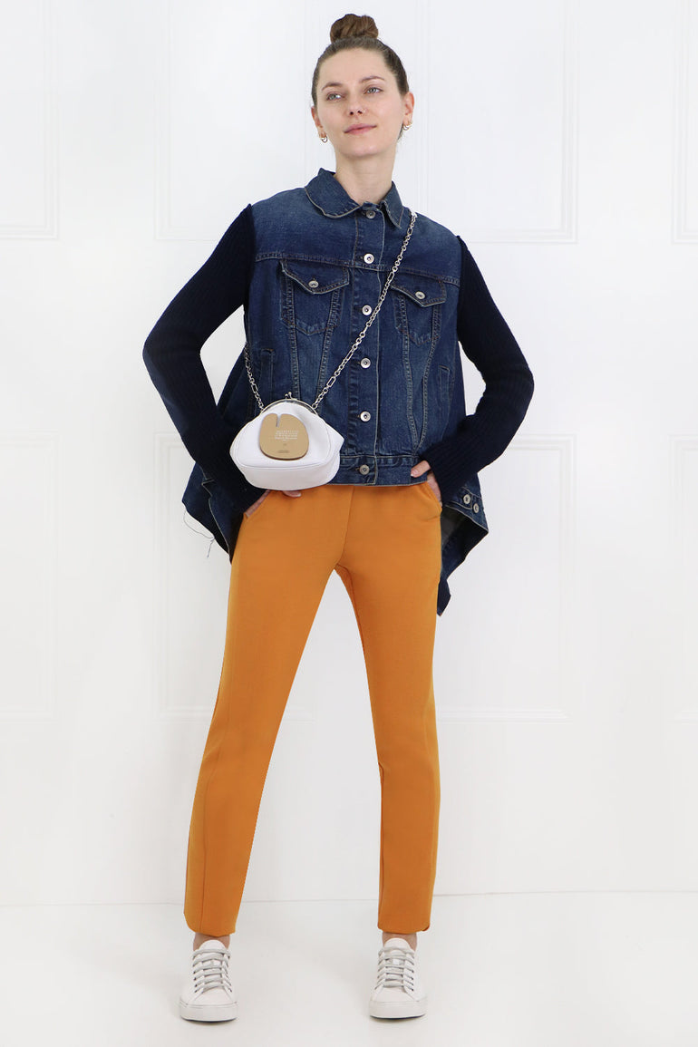 MAISON MARGIELA BAGS WHITE ROUND CLUTCH BAG WITH CHAIN WHITE