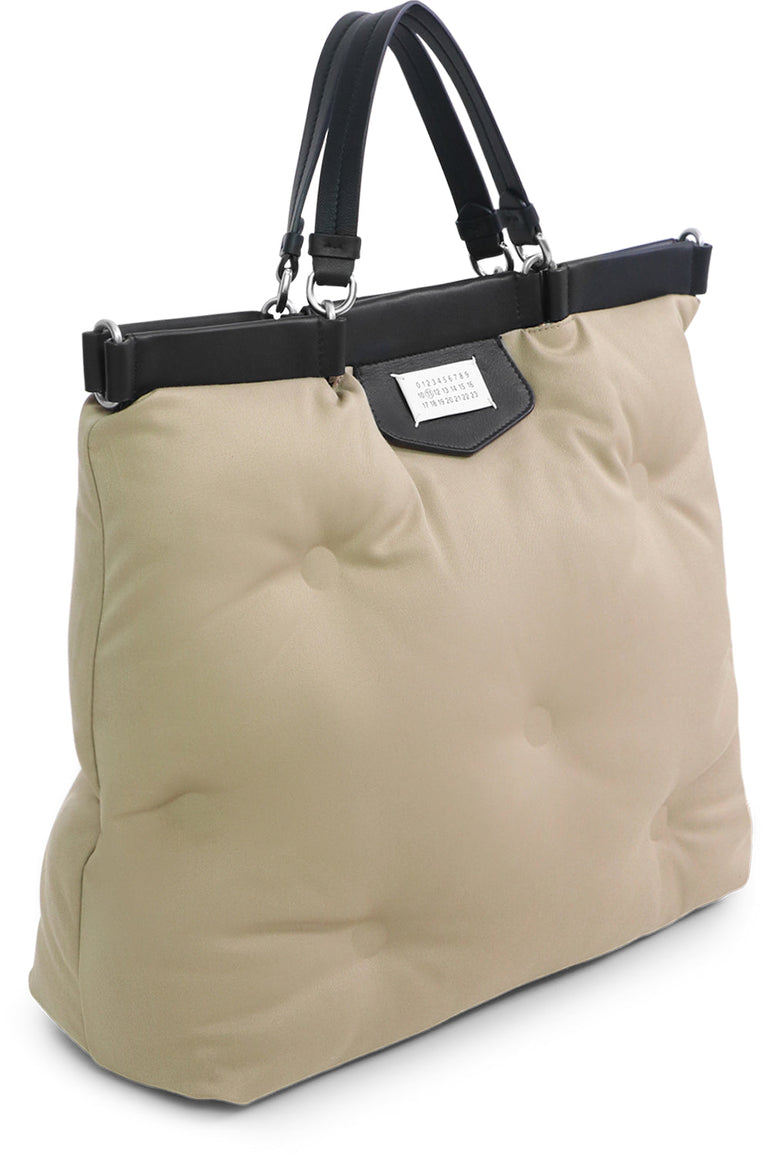 MAISON MARGIELA BAGS BLACK TWO TONE GLAM SLAM LARGE SHOPPER BAG ECRU/BLACK