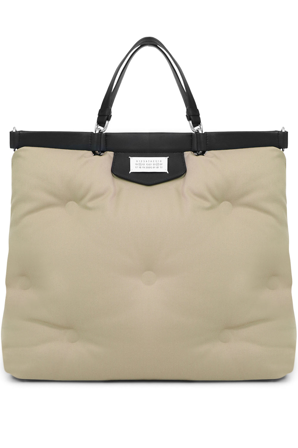 MAISON MARGIELA BAGS BLACK TWO TONE GLAM SLAM LARGE SHOPPER BAG ECRU/BLACK