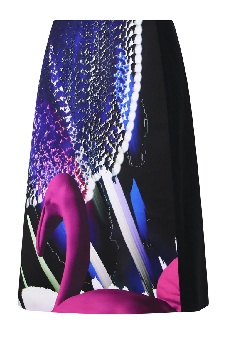 MAISON MARGIELA RTW ABSTRACT PRINT SKIRT BLACK