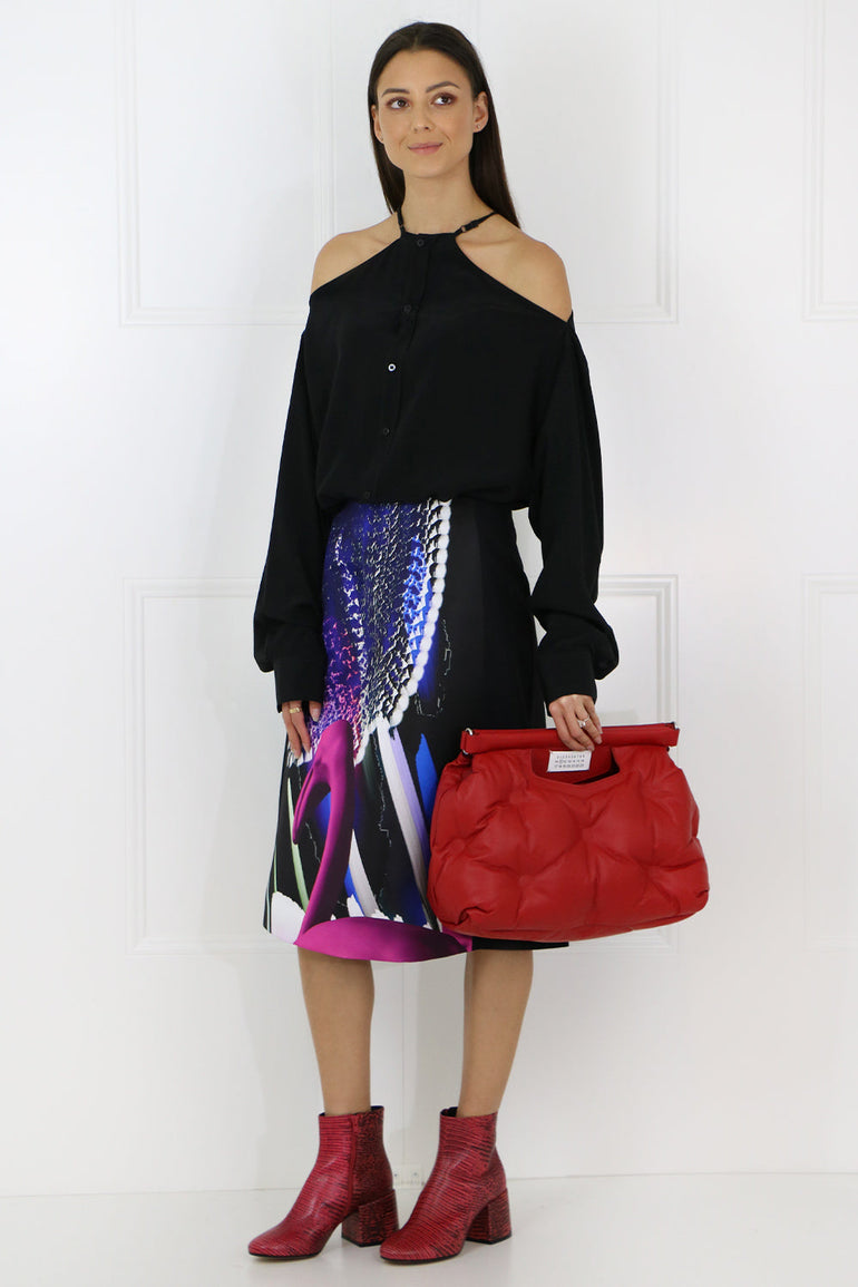 MAISON MARGIELA RTW ABSTRACT PRINT SKIRT BLACK