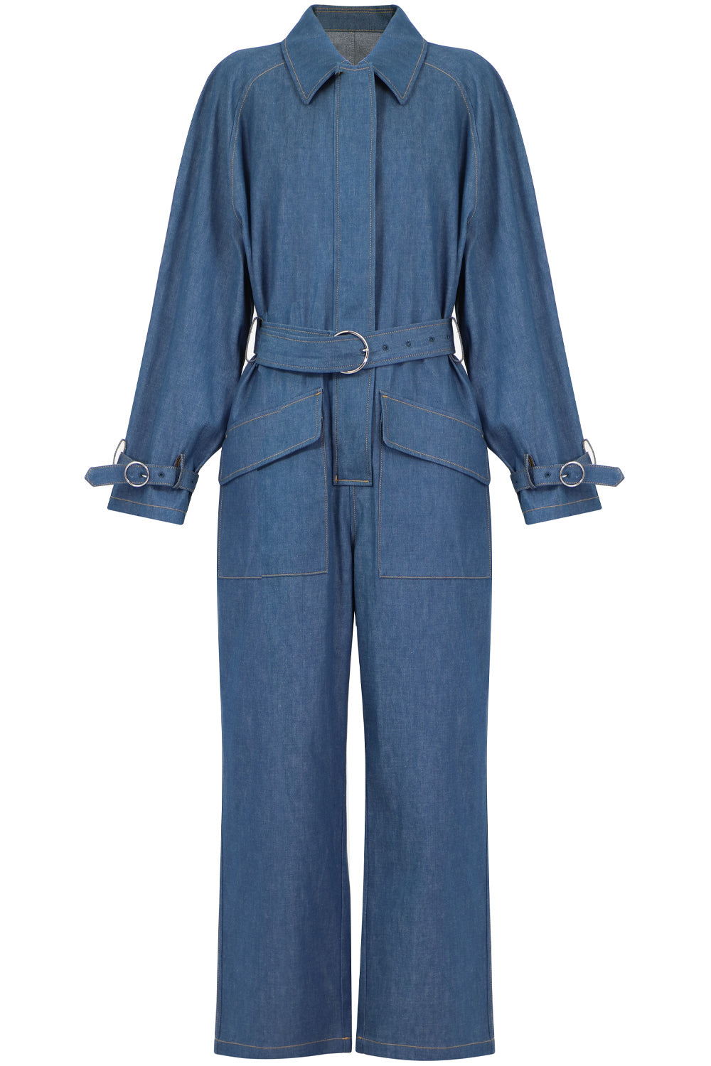 MAISON MARGIELA RTW BELTED JUMPSUIT LIGHT DENIM