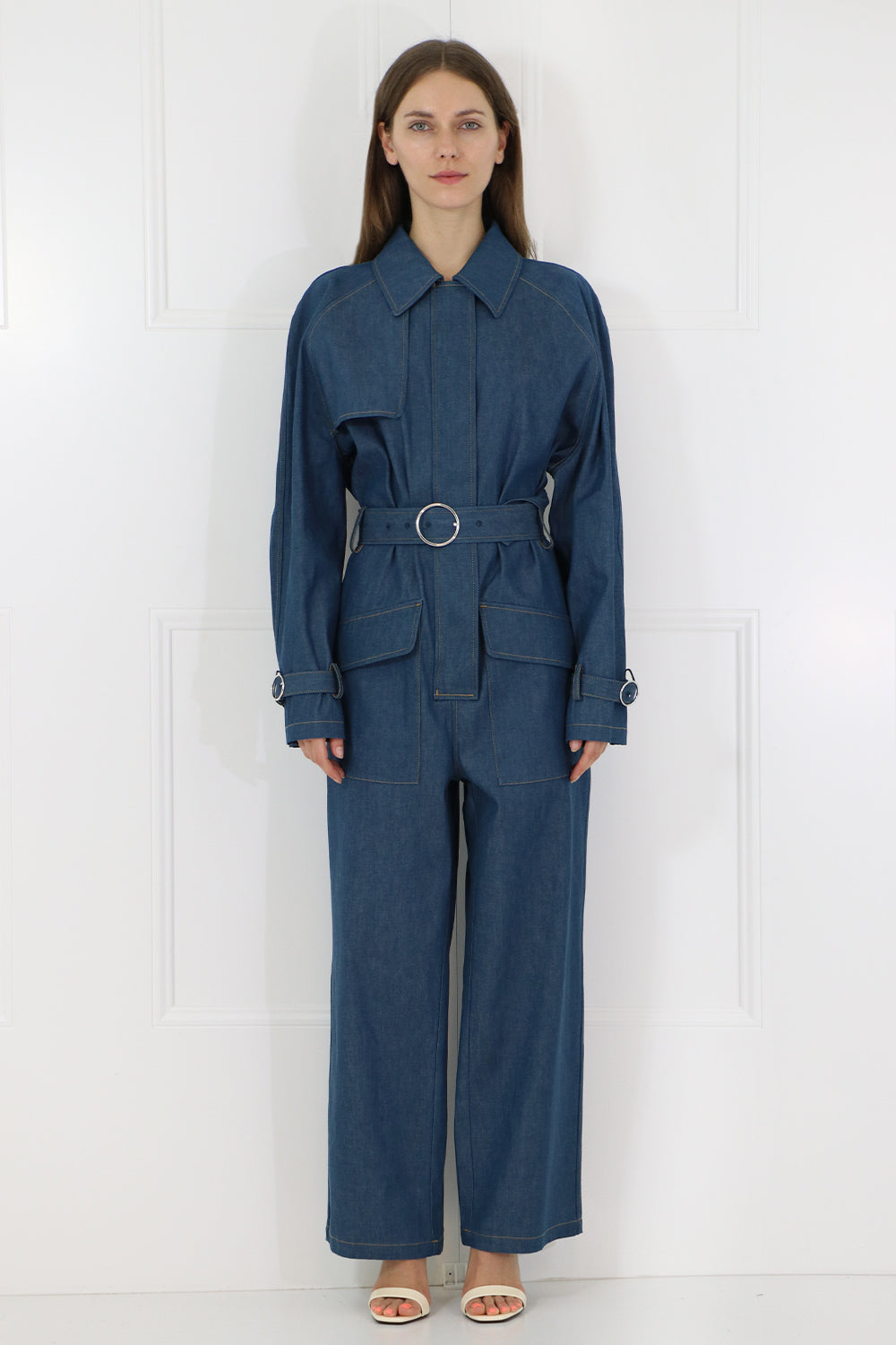 MAISON MARGIELA RTW BELTED JUMPSUIT LIGHT DENIM