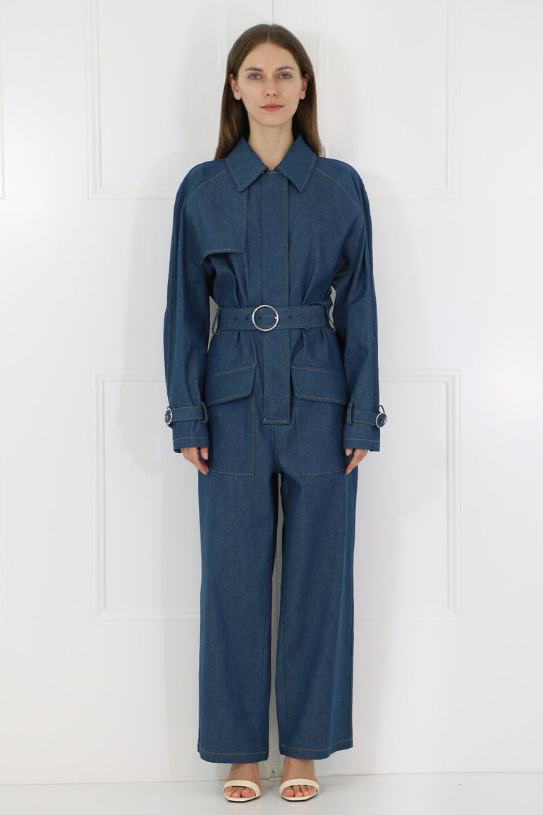 MAISON MARGIELA RTW BELTED JUMPSUIT LIGHT DENIM