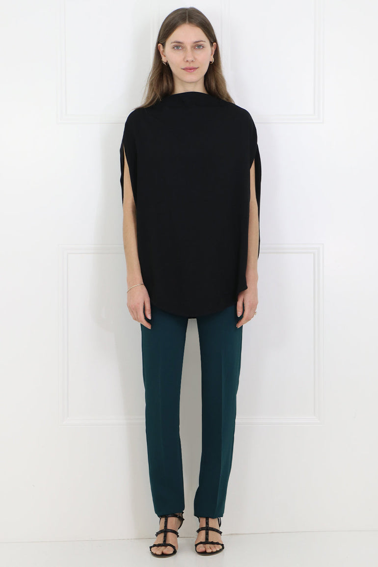 MAISON MARGIELA RTW BLACK CIRCULAR FLUID BLOUSE BLACK