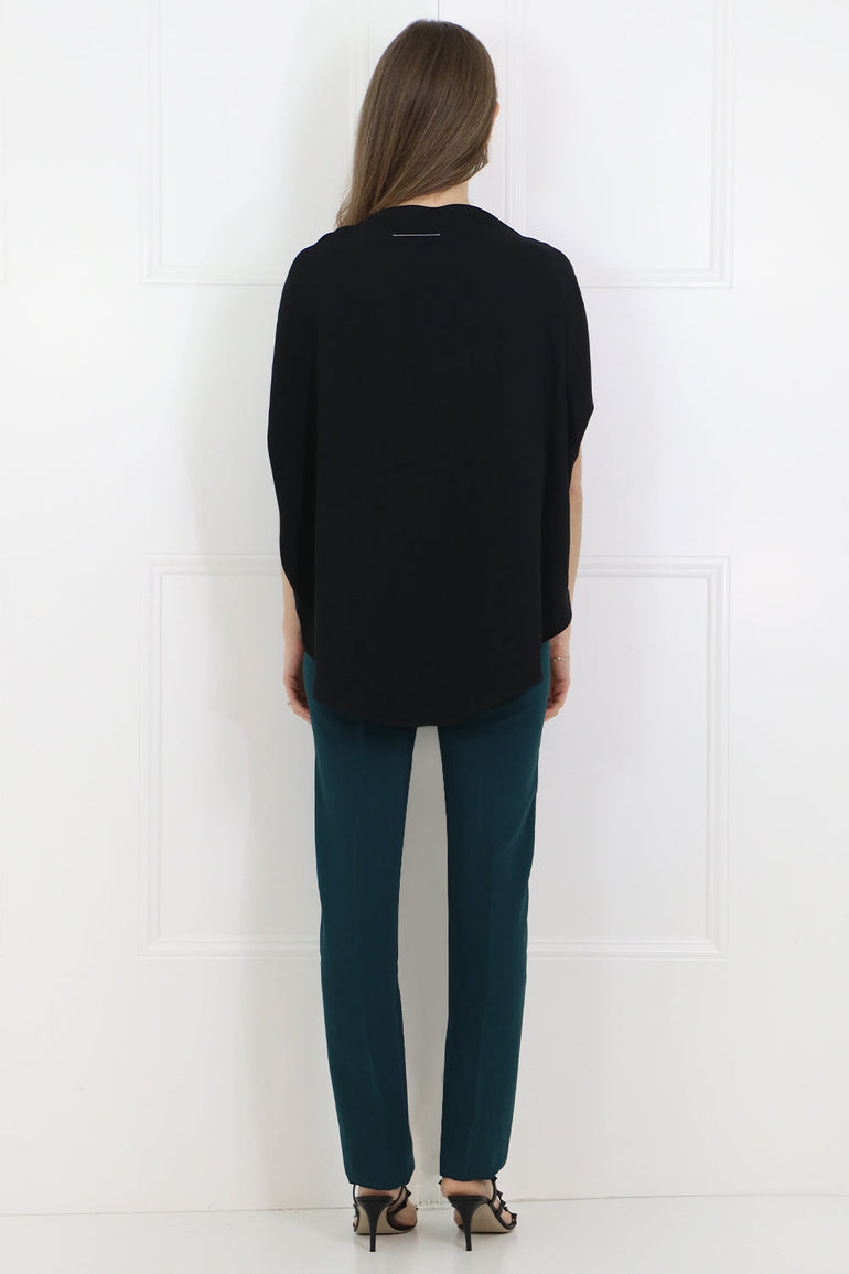 MAISON MARGIELA RTW BLACK CIRCULAR FLUID BLOUSE BLACK