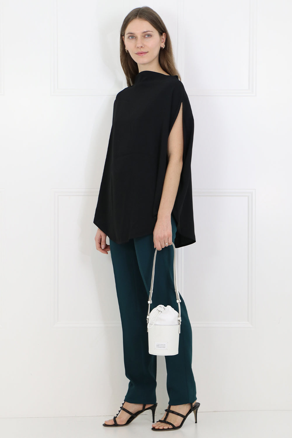 MAISON MARGIELA RTW BLACK CIRCULAR FLUID BLOUSE BLACK