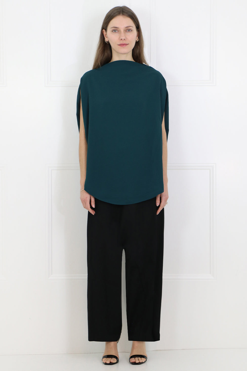 MAISON MARGIELA RTW GREEN CIRCULAR FLUID BLOUSE DUCK GREEN