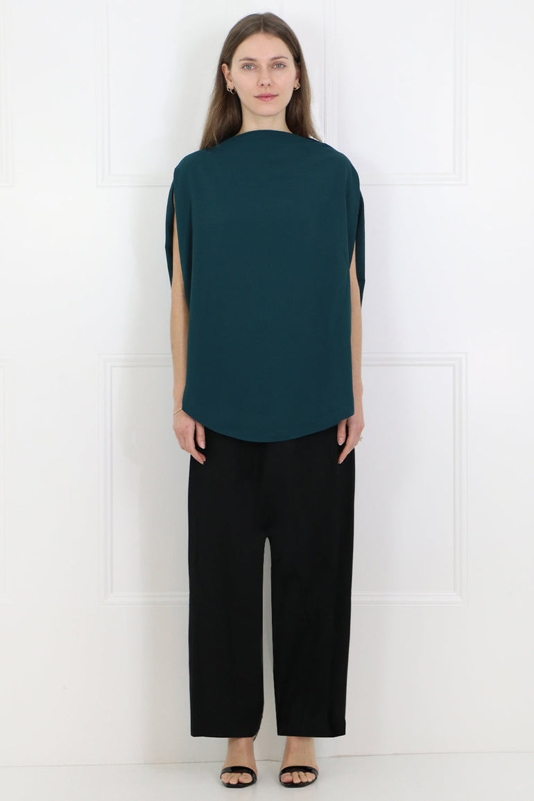 MAISON MARGIELA RTW GREEN CIRCULAR FLUID BLOUSE DUCK GREEN