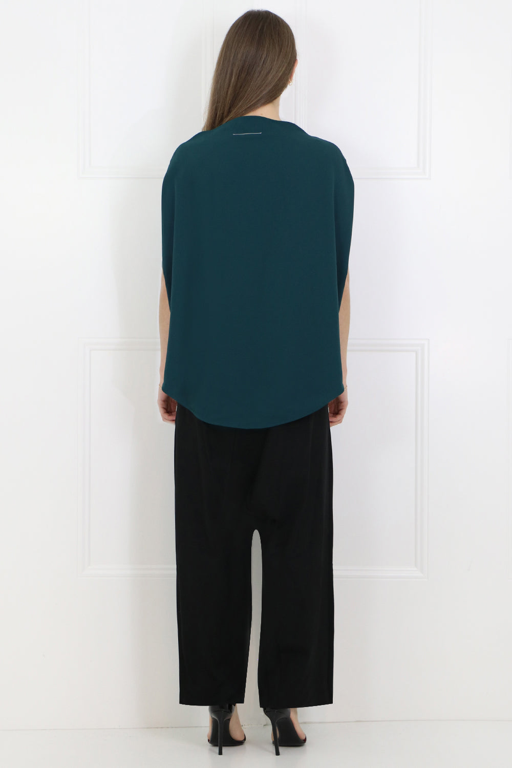 MAISON MARGIELA RTW GREEN CIRCULAR FLUID BLOUSE DUCK GREEN