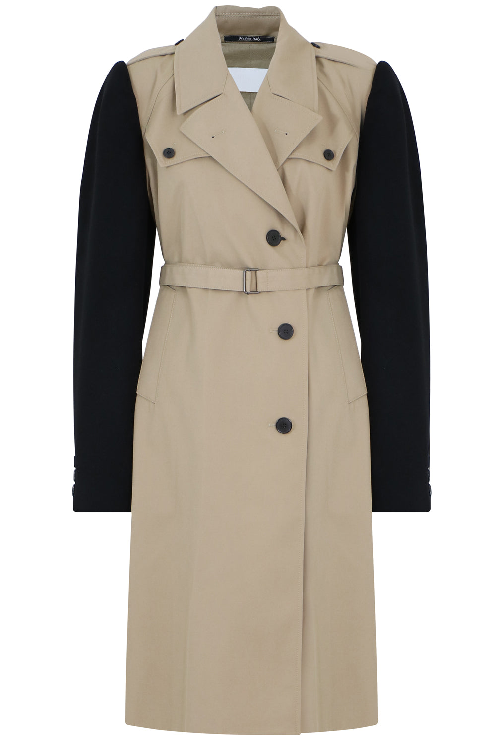 MAISON MARGIELA RTW CONTRAST SLEEVE TRENCH COAT BEIGE