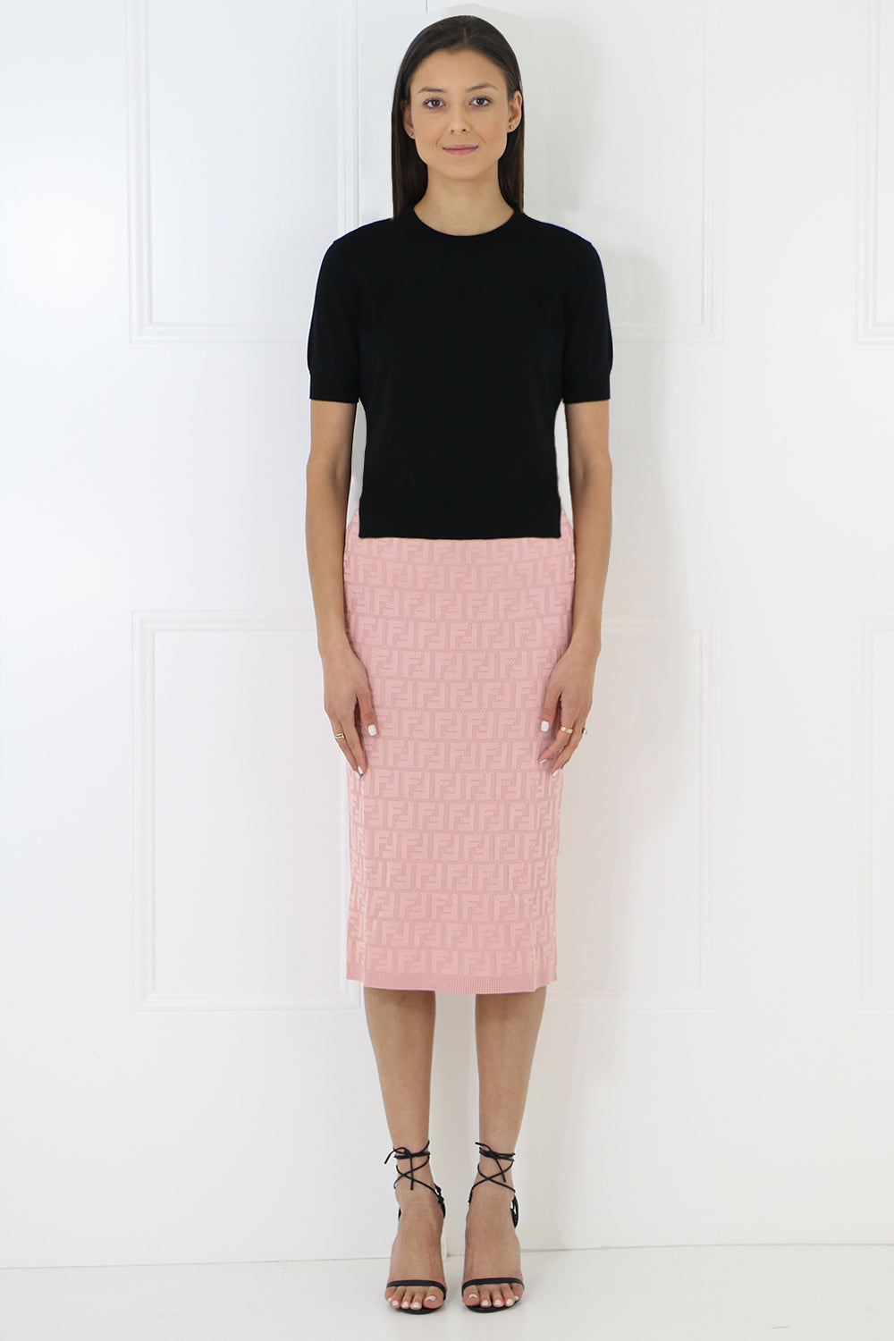MAISON MARGIELA RTW CROP KNIT TOP S/S BLACK