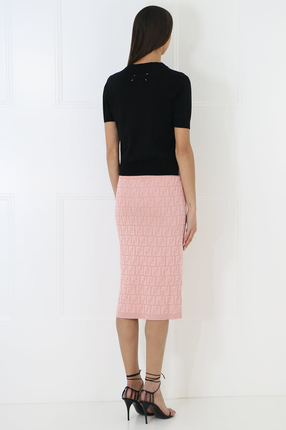 MAISON MARGIELA RTW CROP KNIT TOP S/S BLACK