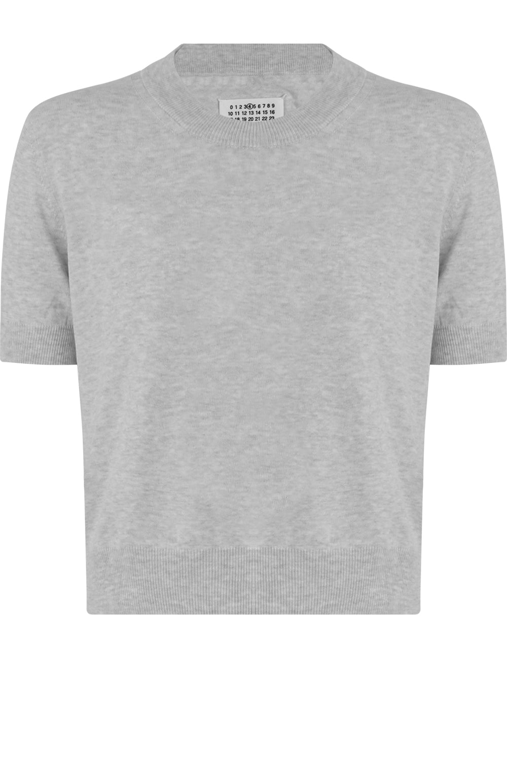 MAISON MARGIELA RTW CROP KNIT TOP S/S LIGHT GREY