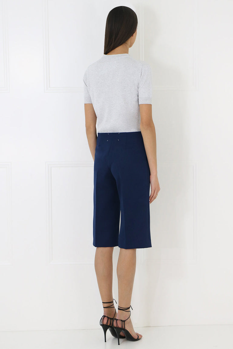 MAISON MARGIELA RTW CROP KNIT TOP S/S LIGHT GREY