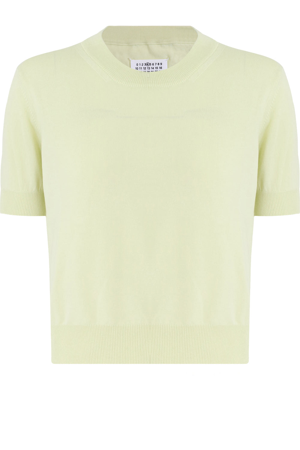 MAISON MARGIELA RTW CROP KNIT TOP S/S LIME YELLOW
