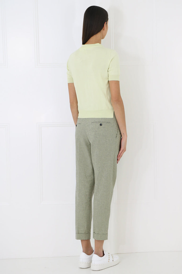 MAISON MARGIELA RTW CROP KNIT TOP S/S LIME YELLOW