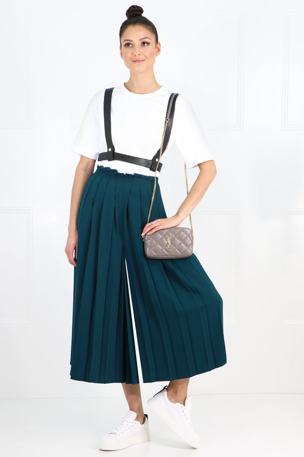 MAISON MARGIELA RTW CROPPED PLEATED CULOTTES DUCK GREEN