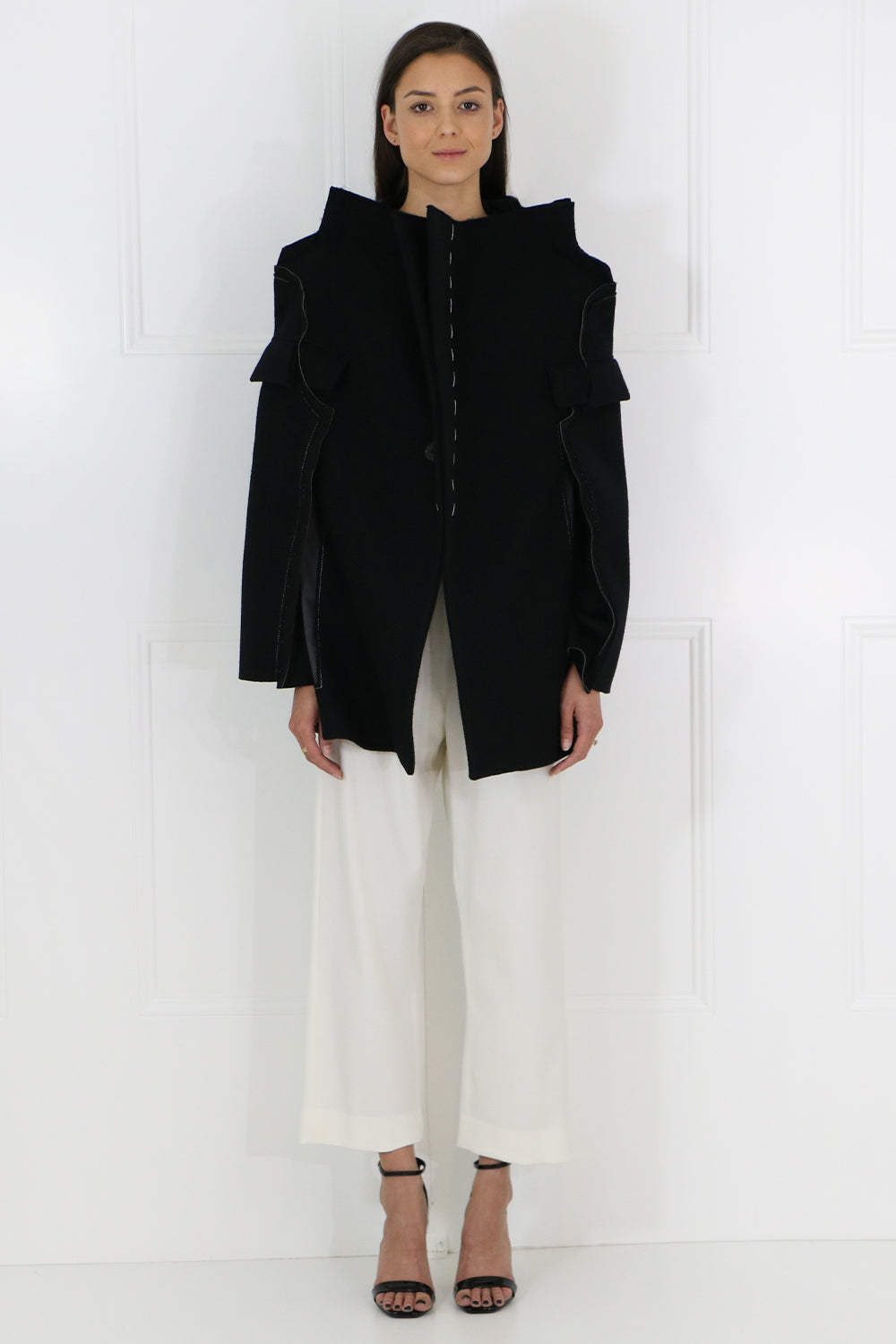 MAISON MARGIELA RTW DECONSTRUCTED CAPE JACKET BLACK
