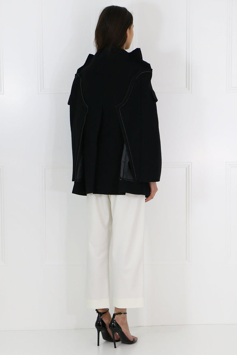 MAISON MARGIELA RTW DECONSTRUCTED CAPE JACKET BLACK
