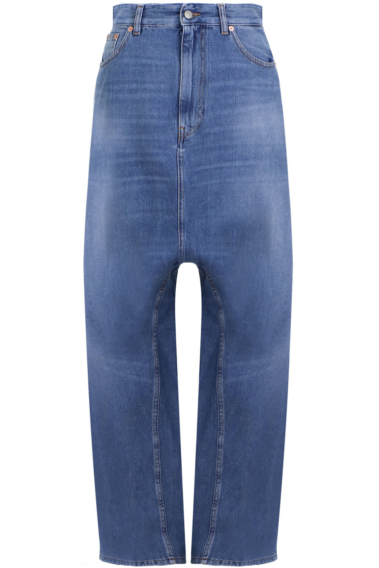 MAISON MARGIELA RTW DROP CROTCH JEANS BLUE DENIM