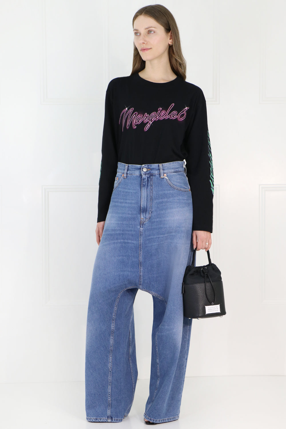 MAISON MARGIELA RTW DROP CROTCH JEANS BLUE DENIM