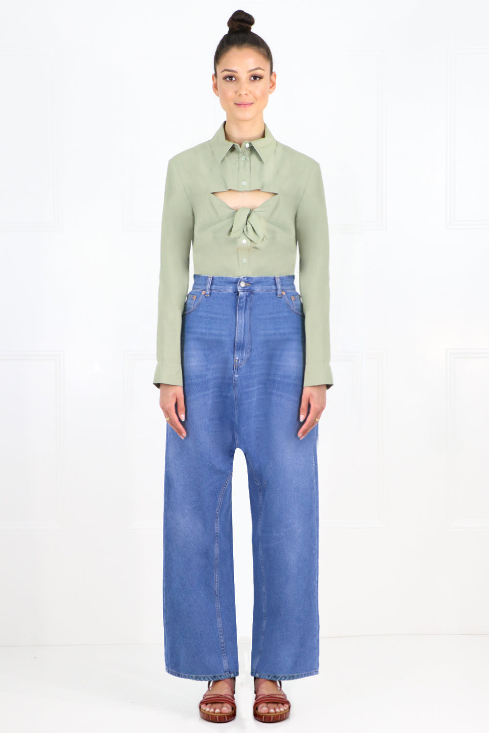 MAISON MARGIELA RTW DROP CROTCH JEANS BLUE DENIM
